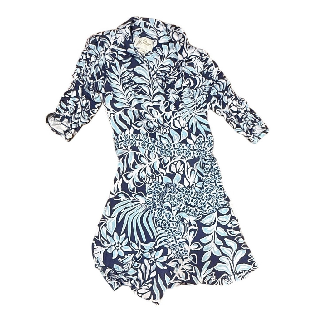 Lilly Pulitzer Ibby Women's Size xS Sapphire Pool Skirted Romper